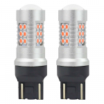 LED lemputės canbus 24smd t20 wr21/5w red raudon 12v 24v amio-02581