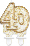 Gimtadienio žvakė numeris 40 blizgantis GODAN