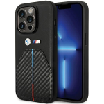 Dėklas Apple iPhone 14 Pro BMW Stamped Tricolor Stripe (BMHCP14L22NSTB) juodos spalvos