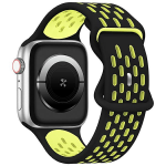 Beline apyrankė Apple Watch New Sport silikoninė 42/44/45/49mm juodos ir geltonos spalvos box