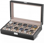 Laikrodis Julman Laikrodžio saugojimo dėžutė Juodas wood / Velour 12