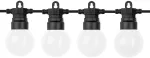 20 LED lempučių girlianda, 10m, 2700K, IP65, su saulės baterija, matinis stiklas
