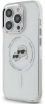 Karl Lagerfeld IML K&CH Heads Metal Frame MagSafe dėklas telefonui Apple iPhone 15 Pro Max skaidrus