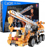 Rinkinys statybiniai blokeliai CaDA 22 cm oranžinis Kranas Kranas Važiuoklė statybinis atsitraukimas 272 vnt.