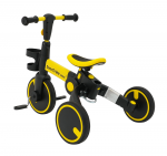 Stumiamas triratukas su rankene Happy Bike 3in1 Sportrike geltonos spalvos