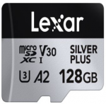 Atminties kortelė Lexar Sidabrinis PLUS | 128 GB | Micro SDXC | Flash atminties klasė 10