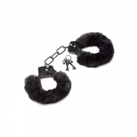 XR Brands Cuffed in Fur Adjustable Faux Fur Handcuffs Juodas 4.5-7"
