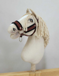 Super Hobby Horse Reguliuojamas kantaras hobi arkliukui rudas su juoda pūkuota apdaila