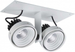 Lubinis &scaron;viestuvas 12W LED įleidžiamo montavimo &scaron;viestuvas PATRIZIO DOUBLE, baltos/juodos sp., 4000K