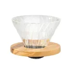 Hario V60 stiklo la&scaron;intuvas 02 &ndash; alyvuogių mediena