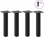 Kavos staliuko kojelės, 4 vnt., juodos, 42-44 cm, plienas
