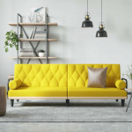 Sofa-lova su porankiais, &scaron;viesiai geltonos spalvos, audinys