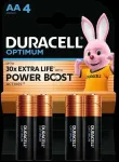 Elementai DURACELL OPTIMUM, AA/LR06, 1.5V, 4 vnt.