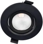 6,5W LED įleidžiamas pakreipiamas &scaron;viestuvas PT 08, matinės juodos sp., 3000K