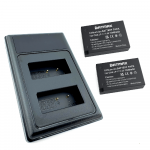 2x Canon LP-E17 akumuliatorius 1040 mAh+ dvigubas pakrovėjas