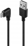 USB Laidas - LINDY USB 2.0 Tipo A į C Laidas, 90&deg; De&scaron;inysis Kampas, 480Mbps, 15W, 1 m, Juodas