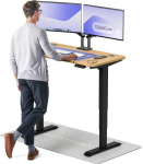Elektrinis reguliuojamo auk&scaron;čio stalas Desktronic HomePro Juodas/Ąžuolas, 120x60cm, Dvigubas motoras, USB ir USB-C įkrovimo lizdai