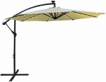 Milin smėlio spalvos sodo skėtis su led ap&scaron;vietimu, svoris 12,7kg, i&scaron;matavimai 300x300x245 cm