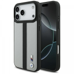 Dėklas BMW M Perskirtasated Stripe Logo MagSafe skirtas Apple iPhone 17 Pro Max pilkos spalvos