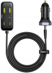 Baseus BackseatPal L1 110W 3 x USB-A + 3 x USB-C su przedłużaczem 1,5 m - juoda