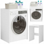 Muvu Skandinavi&scaron;kas vonios spintelė vir&scaron; skalbimo ma&scaron;inos, balta, 64 cm