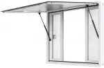 Prekybos stendo aptarnavimo langas, maisto sunkvežimio aptarnavimo stogelis, aliuminio lydinio rėmas, 1220mm x 915mm prekybos langas, mobilus maisto langas