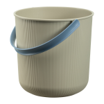 Wiadro su rączką Akita Plast Team, Kolor smėlio spalva, Talpa 10L, Średnica 24cm, Pokrywa sprzedawana oddzielnie, Materiał su recykli