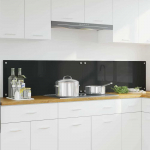 Virtuvės atbraila 2 pcs Juoda 100 x 40 cm grūdintas stiklas