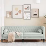 Sofa &Scaron;viesiai pilka 194 x 74,5 x 70,5 cm Aksomas