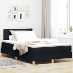 LED Čiužinio Lova su galvūgalio Juodas 120 x 190 cm audinys