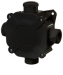 Elektro Plast Nasielsk 0298-09 Hermeti&scaron;ka vir&scaron;tinkinė dėžutė, 75X75X33, su įdėklu 5x4/IP67/PG16, juoda, 0298-09