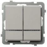 Ospel ŁP-2RS/m/82 SONATA Dviejų grupių žvakidžių jungiklis su mėlynu foniniu ap&scaron;vietimu ka&scaron;myrui ŁP-2RS/m/82