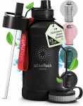 Bemaxx ACTIVE FLASK Nerūdijančio plieno gertuvė su &scaron;iaudeliu 2200 ml, juoda