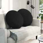 Sėdynių pagalvėlės 2 pcs Juoda &Oslash;80 x 29 cm audinys