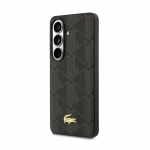 Lacoste PVC mi&scaron;inio monogramos aukso spalvos logotipo magnetinis dėklas, skirtas &bdquo;Samsung Galaxy S26&ldquo;, rudas