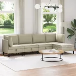 Sofa Svetainės baldų komplektas 5 vnt. Smėlio Audinys