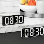 Strado Žadintuvas elektroninis skaitmeninis LED 24 val. garsus žadintuvas snaudimo temperatūra, juodas