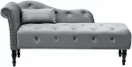 Sofa Beliani Kairysis gultas IVRY Veliūras Pilkas