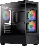 Aerocool P500D-G-BK-v1 ACCM-PN06033.11, kompiuterio korpusas, juodas, Midi-Tower, 45 l, grūdintas stiklas, plienas 0,5 mm, ATX