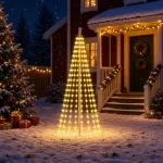 Kalėdų eglutės lemputės su smeigėmis 270 LED &Scaron;ilta balta ir