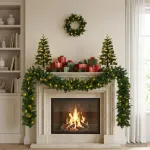 Mini kalėdinių eglučių rinkinys 45 cm 125 LED &Scaron;ilta balta