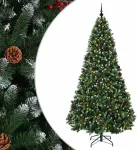 Dirbtinė žalia Kalėdų eglutė su žaisliukais 180 cm 300 LED