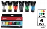 Artix Farba akrylowa 75ml 6 kolor&oacute;w