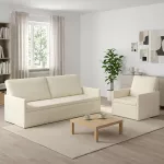 Sofa Sofos komplektas 2 vnt. Kreminė Kordūrinis audinys