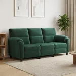 Sofa Tamsiai žalia 214 x 85 x 93 cm Aksomas
