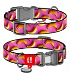 Collar WAU DOG Antkaklis i&scaron; nailono su QR adresų kortele M 20mm/28-40cm bananai (281-4055)