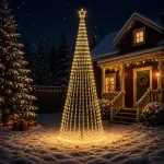 LED Kalėdų medis 400 cm 1028 LED &Scaron;ilta balta Plienas Juoda