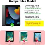 Bettdow klaviatūros dėklas, skirtas ipad 9th gen 2021/8-os kartos 2020/7th gen 2019, voki&scaron;kas qwertz i&scaron;dėstymas, magnetinė nuimama ap&scaron;viesta klaviatūra, dėklas su ra&scaron;iklio laikikliu, skirtas ipad 10.2 colių 2019-2021, juodas