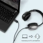 Usb A į 3.5mm stereo jungties laidas, 2.4m