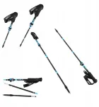 Juodi reguliuojami trekingo lazdos Nordic Walking lazdos